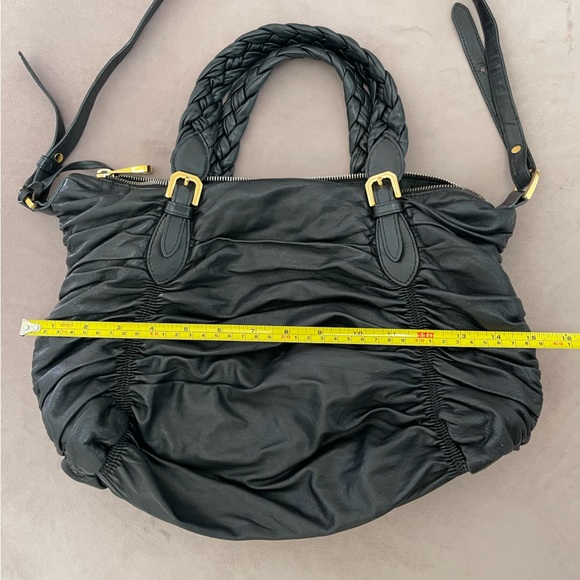 Bally Black Leather Ruched Handbag - Picture 16 of 16